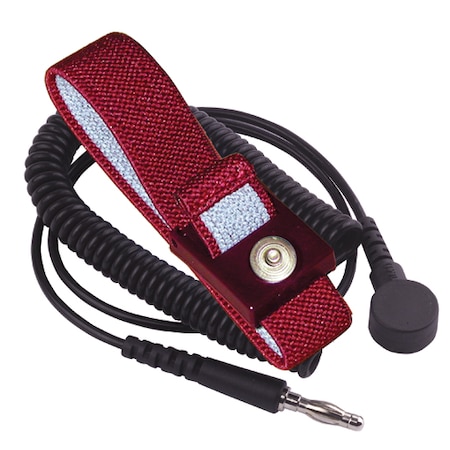 Transforming Technologies Wrist Strap Set, Black, 6', 4mm Maroon Fabric Band WB2637